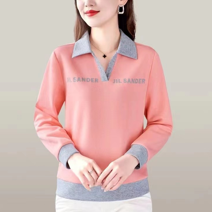 ที่นิยมมาก ที่สุด รูปแบบใหม่ รูปแบบตัวอักษร แขนยาว เสื้อโปโล 3สี M~5XL