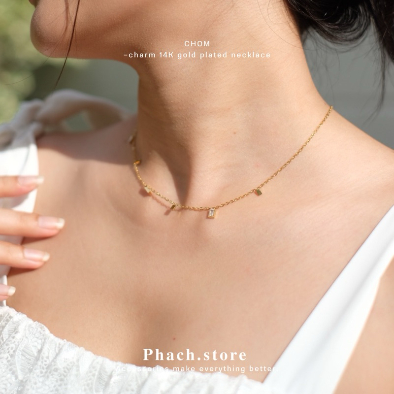 CHOM - Charm 14K gold plated necklace