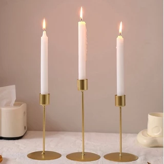 OurHome [พร้อมส่ง] เครื่องประดับเชิงเทียนเหล็กสูงและต่ำ High&low iron candlestick ornament พร็อพถ่ายรูป ของตกแต่งบ้าน ต