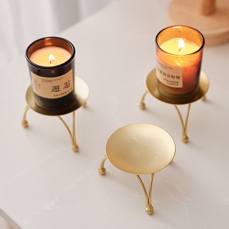 OurHome [พร้อมส่ง] เชิงเทียนเหล็กทรงกลมทรงสูงำ Round tall iron candlestick holder พร็อพถ่ายรูป ของตกแต่งบ้าน ตกแต่งร้าน