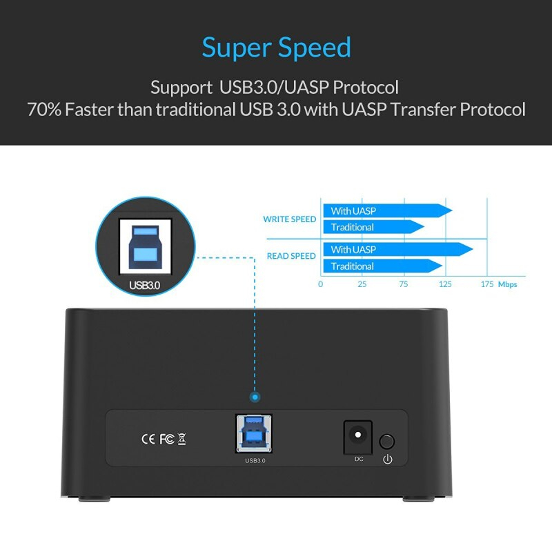 ORICO 2.5/3.5 inch USB3.0 to SATA HDD Docking Station Hard Disk Box 8TB with 12V2A Power Adapter - 6619US3 - รูปที่ 4