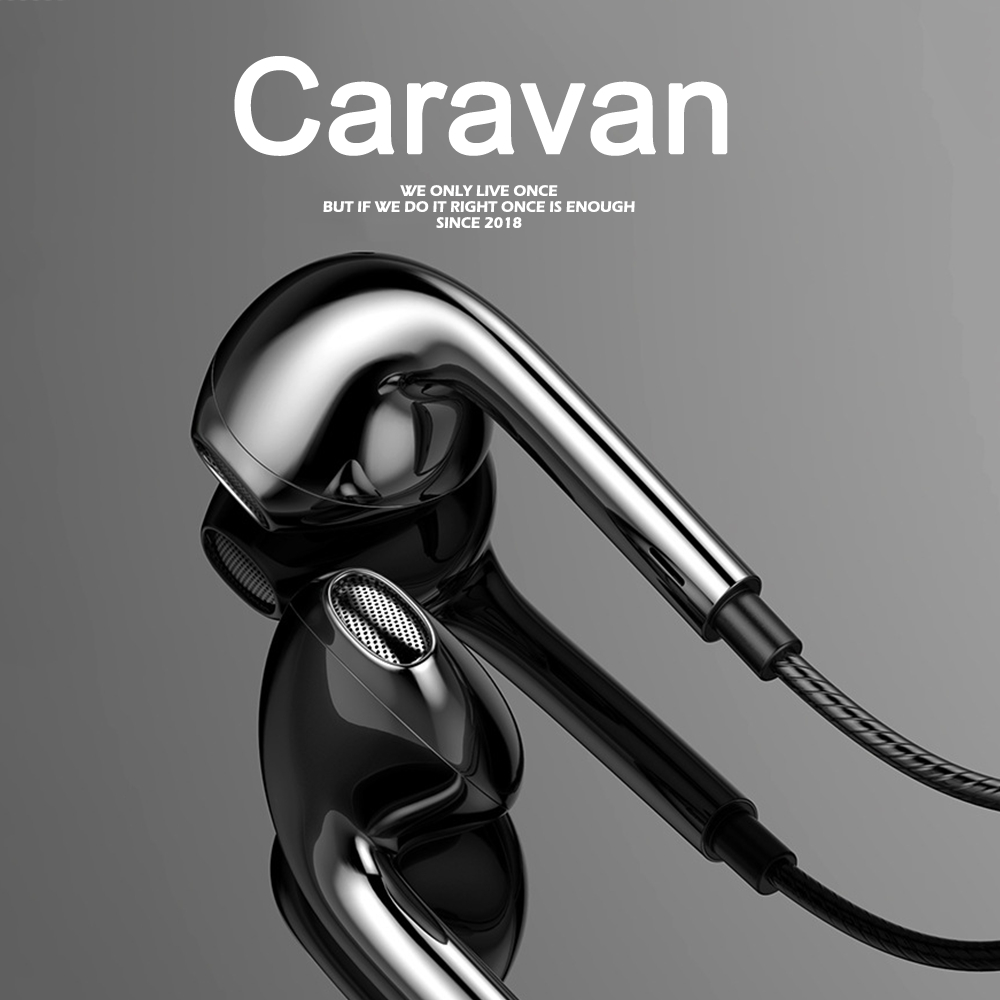 Caravan Crew หูฟัง หูฟังสเตอริโอ รบกวน ของแท้ หูฟัง in ear 3.5 mm และไมโครโฟนในตัว headphone