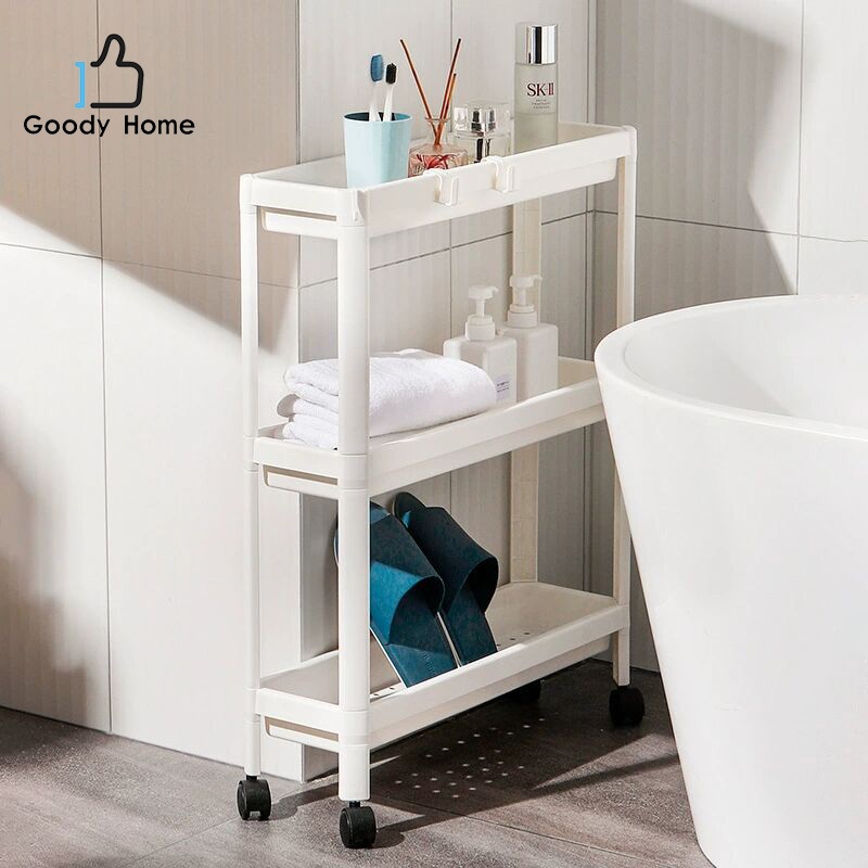 Goody Home ชั้นวางของอเนกประสงค์ สำหรับพื้นที่ในช่องแคบ มีล้อให้ จัดเก็บของได้เยอะ (ลูกค้าประกอบเอง)
