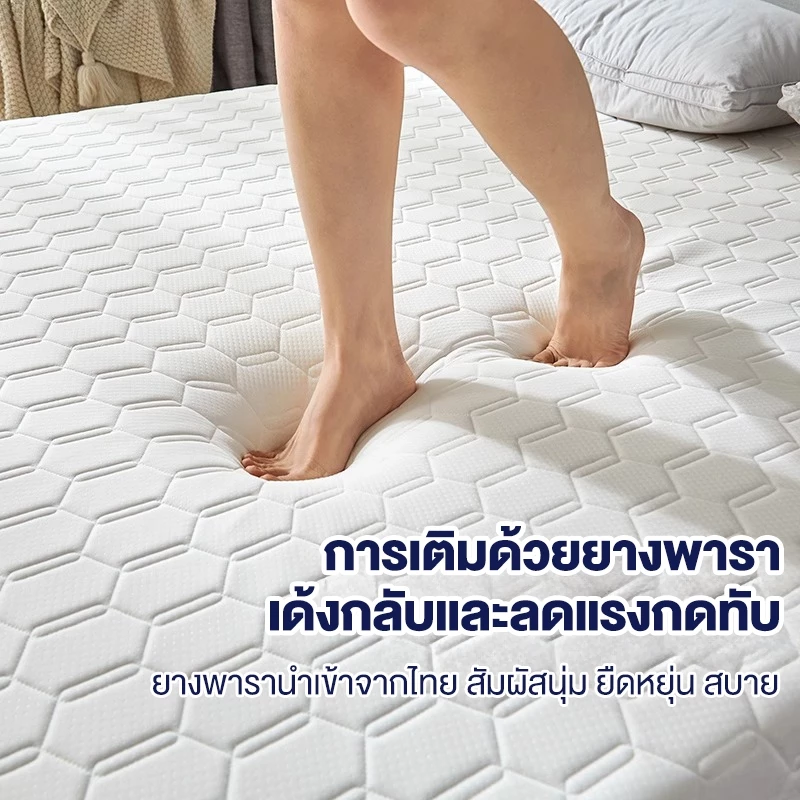 ที่นอนยางพารา 6ฟุต ที่นอนยางพารา ลดอาการปวดหลัง รุ่น มีหลากหลายสีและรุ่นให้ กระจายน้ำหนัก ใช้เป็นที่นอนหลักได thumbnail 6