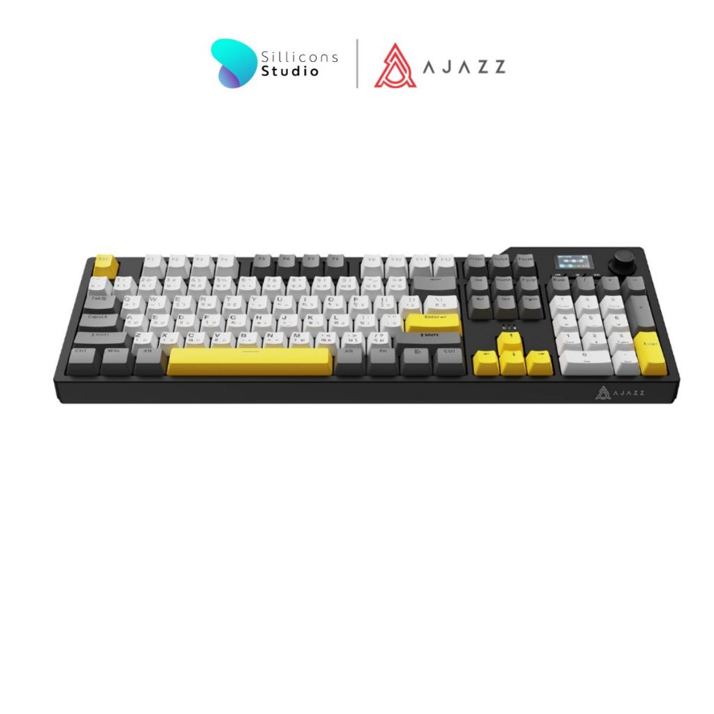 คีย์บอร์ดเกมมิ่ง Ajazz AK35i V2 TFT Screen Gasket Tri-Mod Mechanical Keyboard รับประกันสินค้า 1 ปี