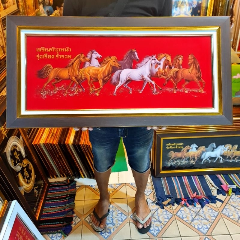 กรอบรูป ม้า รูป ม้า8ตัว รูปม้า ภาพม้ามงคลเรียกทรัพย์ ภาพม้าวิ่ง ภาพม้าแปดตัว เสริมฮวงจุ้ย ของขวัญ ของที่ระลึก ของชำร่วย