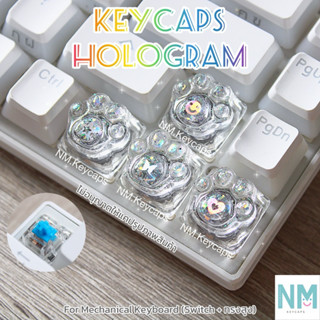 Keycaps Meow Hologram สำหรับ Mechanical Keyboard