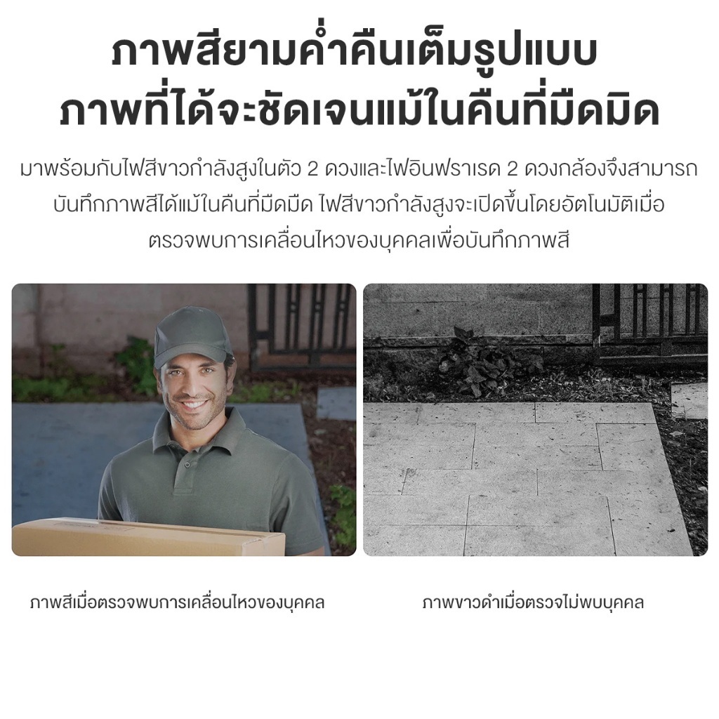 Xiaomi Outdoor Camera AW300 / AW200 กล้องวงจรปิด กันน้ำกันฝุ่น ภาพสีเต็มในกลางคืน เชื่อมต่ออินเทอร์เน็ตไร้สาย