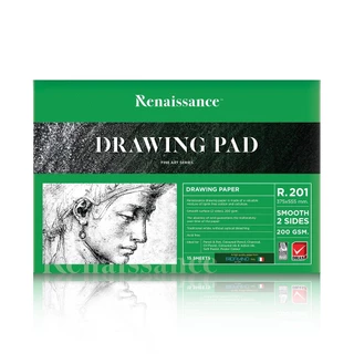 สมุดวาดเขียน กระดาษวาดรูป ผิวเรียบ หนา200แกรม Renaissance มีหลายขนาด