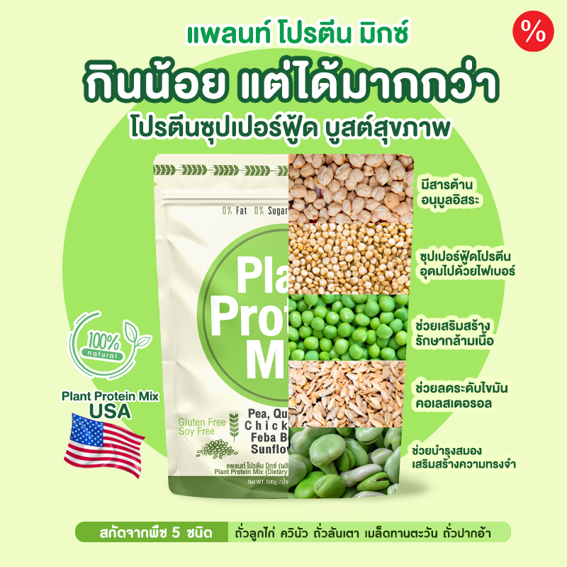 สินค้าพร้อมส่ง>> โปรตีนซุปเปอร์ฟู๊ด วีแกน รสธรรมชาติ 1 ถุง ขนาด 500 กรัม ทานได้ 25 ช้อน