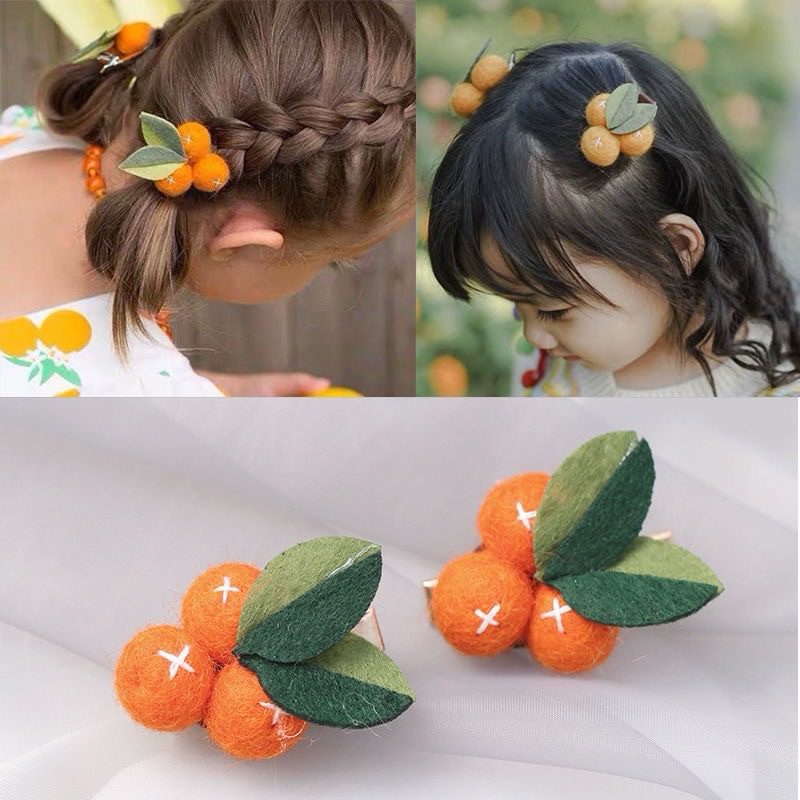 (พร้อมส่ง มีส่งด่วน) กิ๊บติดผมส้ม ตรุษจีน ส้มมงคล เฮงๆ รวย ปัง Chinese New year orange