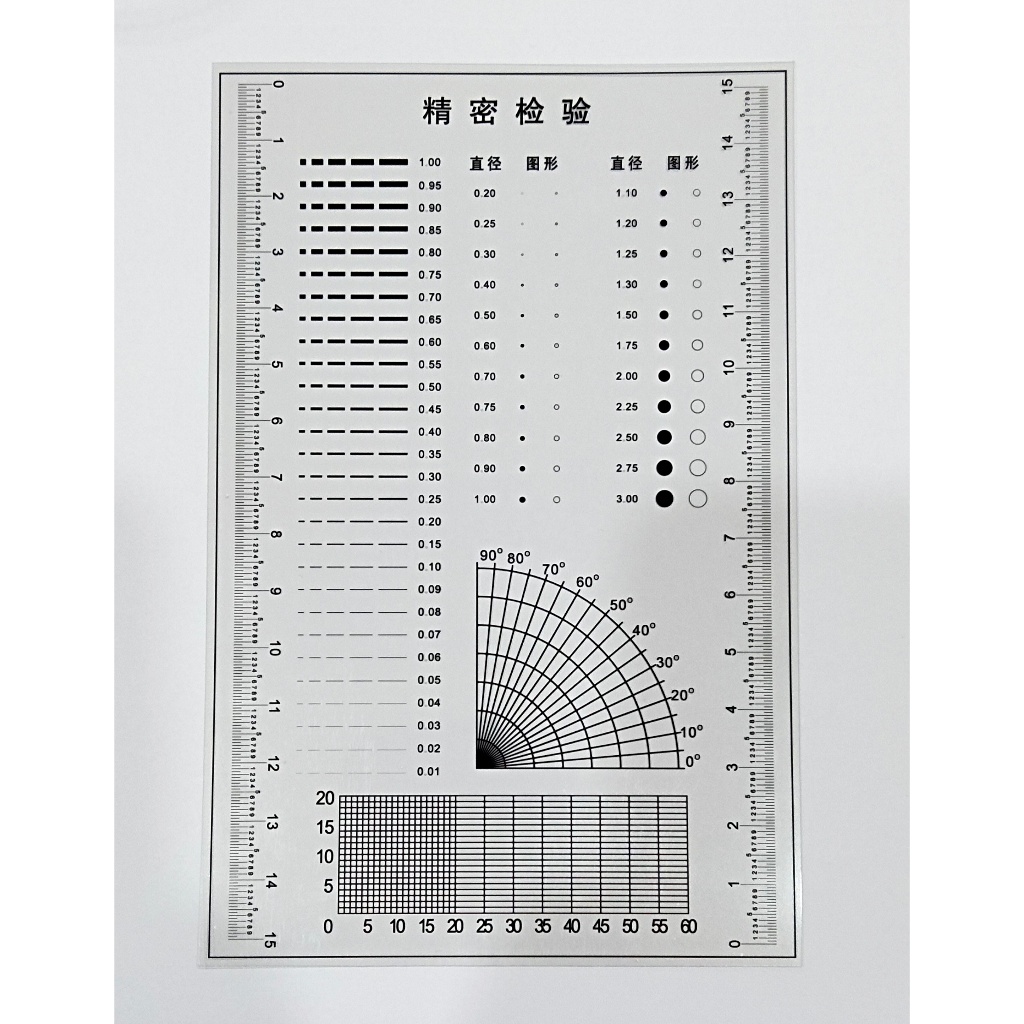 แผ่นใสมาตราฐานเพื่อตรวจสอบงาน, Dot gauge, Soft Ruler Microscope Micrometer Calibration
