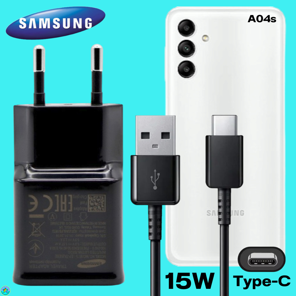 ที่ชาร์จ อะแดปเตอร์ Samsung 15W (eu) Type-C USB-A ซัมซุง A04s Adaptive Fast Charging ชาร์จด่วนเร็วไว หัว+สาย 1-2 m