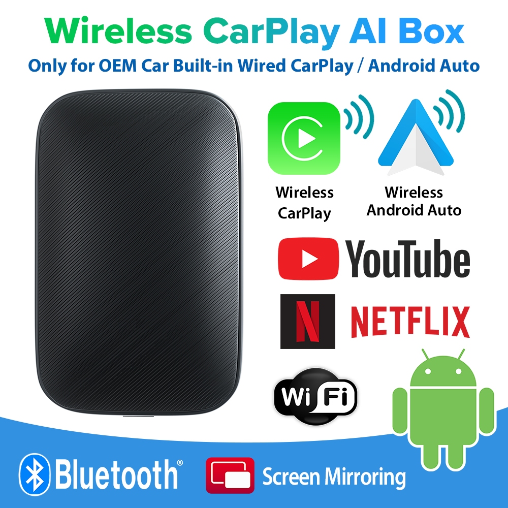 Eonon กล่องแอนดรอย APPLE Carplay และ Android Auto AI BOX รถยนต์ Youtube Netflix A502