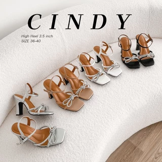 CINDY✨ส้นสูงออกงาน ประดับเพชร สูง 3.5 นิ้ว แบรนด์ไทย Firstfeb