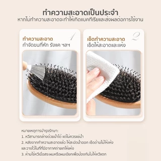 หวีขนหมูป่าแท้ หวีผมเงางาม บำรุงหนังศรีษะ ด้ามจับไม้เมเปิ้ลเกรดพรีเมี่ยม มีหลากหลายไซส์