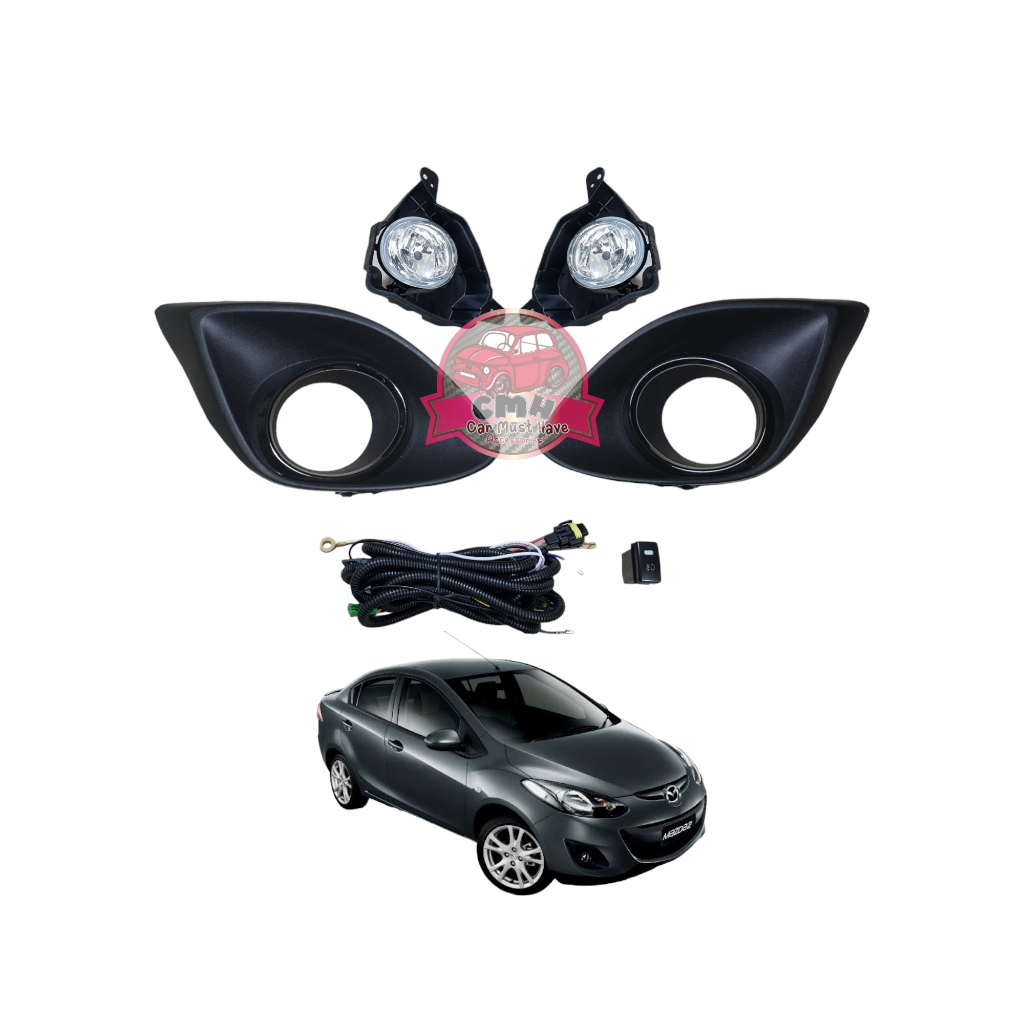 ไฟตัดหมอก สปอร์ทไลท์ โคมใส โคมเหลือง MAZDA 2 ปี 2009-2014 (DE) มาสด้า 2 หน้ากากดำ