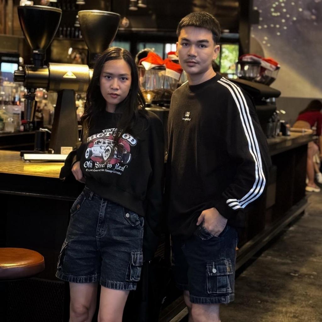 LABLUSA - LBS187 : กางเกงขาสั้นคาร์โก้แต่งกระเป๋าฝาติดกระดุม (Unisex) รูปที่ 6