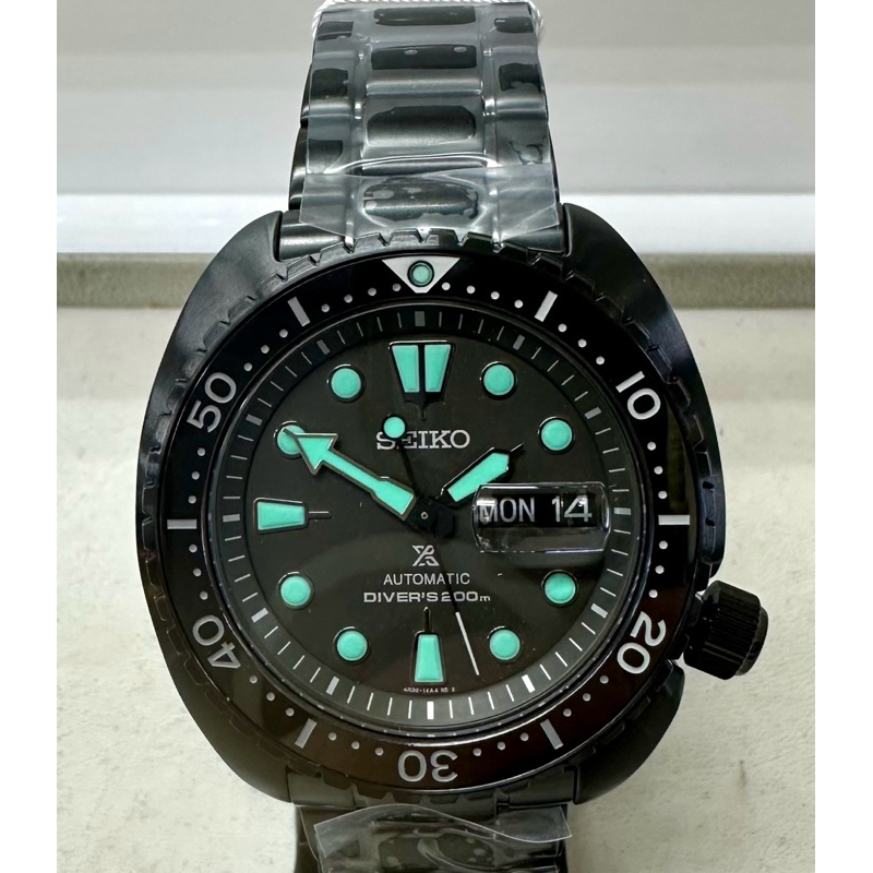 SEIKO Prospex Black Series ‘Night Vision’ Turtle Diver รุ่น SRPK43K1,SRPK43K,SRPK43