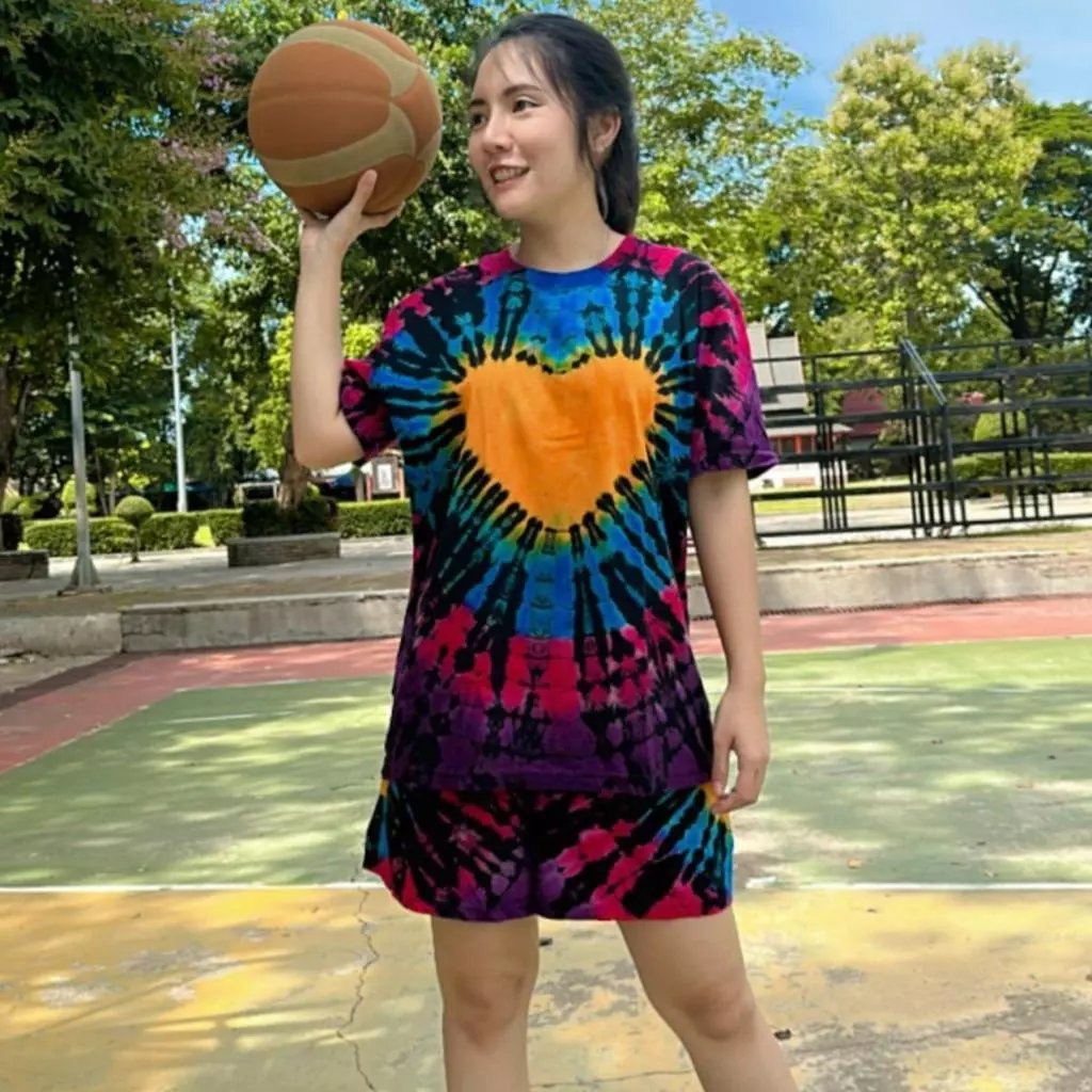 ชุดเซทผ้ายืดขาสั้น ลายมัดย้อม thumbnail 3