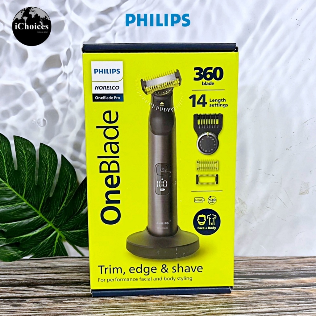 [Philips] Norelco OneBlade Pro 360 Face &amp; Body Electric Trimmer QP6551/70 ฟีลิปส์ เครื่องโกนขนไฟฟ้า พร้อมแท่นชาร์จ
