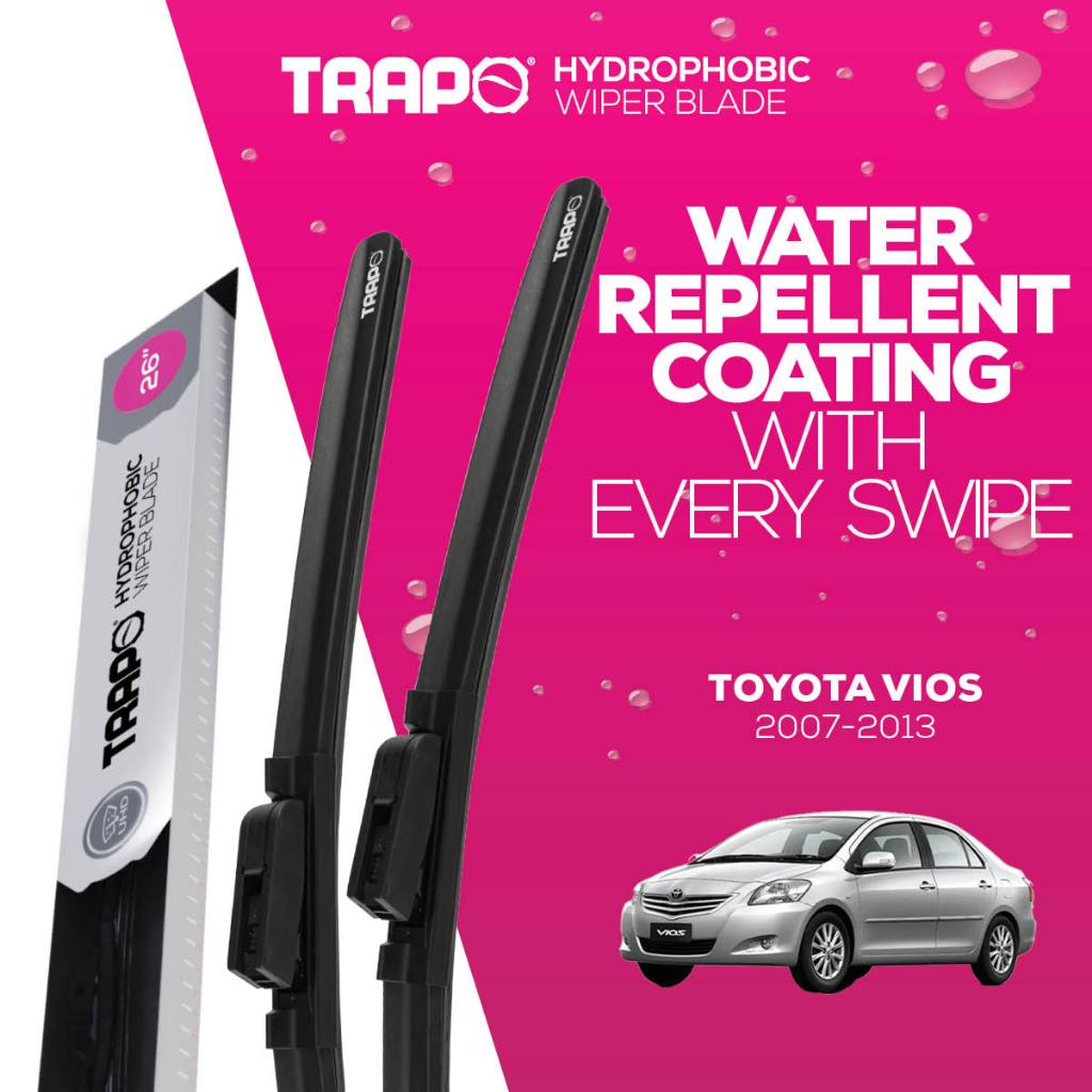 ที่ปัดน้ำฝน Trapo Hydrophobic Toyota Vios (2007-2013) 1 คู่