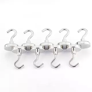 แม่เหล็กตะขอ Neodymium Magnet ตะขอแม่เหล็ก ตะขอแม่เหล็กทรงพลัง ตะขอเกี่ยว แขวนกุญแจ แม่เหล็กแรงสูง Hook Magnet
