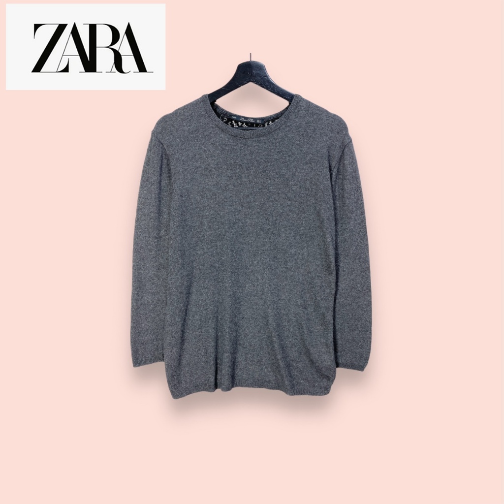 เสื้อ ZARA ผ้านิตเนื้อนุ่มอย่างดี ไซด์ -  L   อก 40 ยาว 27 นิ้ว เสื้อทรงสวยน่ารัก แต่งลูกไม้ยกขอบสวย สีสวย ผ้าดีทิ้งตัวส