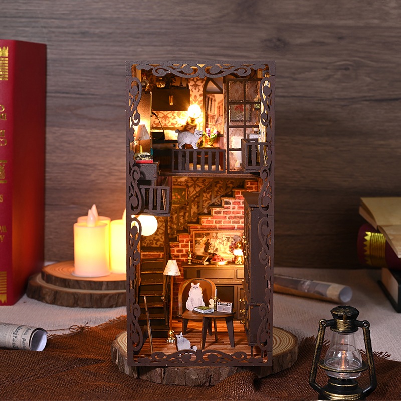 บ้านจิ๋วdiy แบบกล่องคั่นหนังสือ รุ่น SL-13-9 Secret Castle II Book Nook DIY บ้านตุ๊กตา บ้านโมเดล