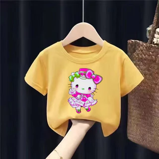 เสื้อยืดเด็กพิมพ์ลายการ์ตูน น่ารักๆๆ เนื้อผ้าฝ้าย "สีเหลือง" Pattern 253-264