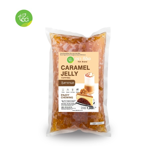 ทีอีเอ วุ้นคาราเมล เจลลี่คาราเมล วุ้นสำเร็จรูป ท็อปปิ้งเครื่องดื่ม Caramel Jelly Topping 1,000 กรัม teacorp