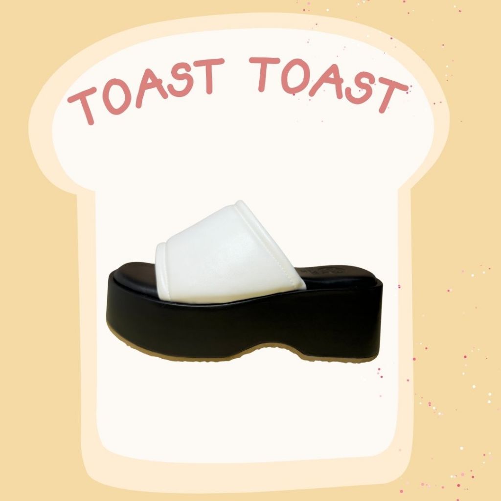 TOAST size 36-45 รองเท้าส้นตึก พื้นนุ่ม ทูโทน ใส่สบาย นุ่มนิ่ม