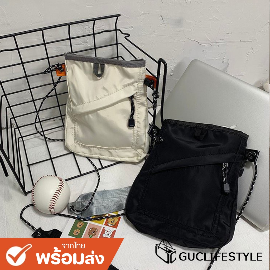 GUCSELECTED(B1653) -H1กระเป๋าผ้าสะพายข้างสายเชือกBagแฟชั่น