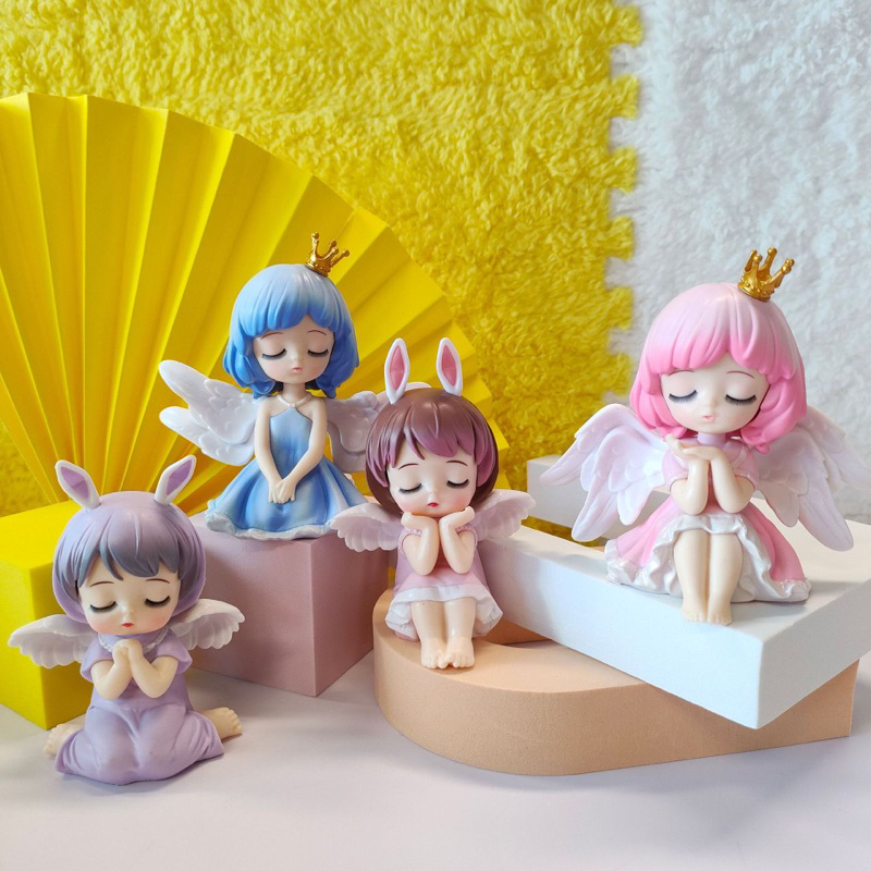 โมเดลของสะสม ฟิกเกอร์ ตกแต่ง ของขวัญ ตัวการ์ตูนนางฟ้าตัวน้อย เซ็ต 4 ตัว