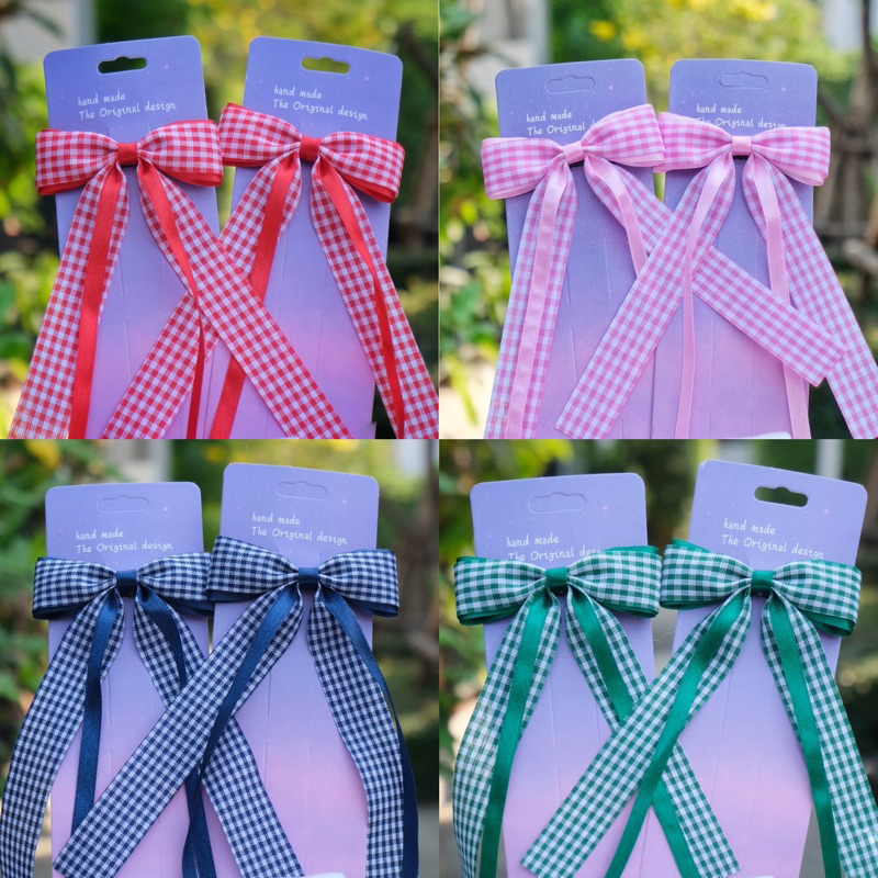โบว์หางเด็กลายสก๊อต🎀