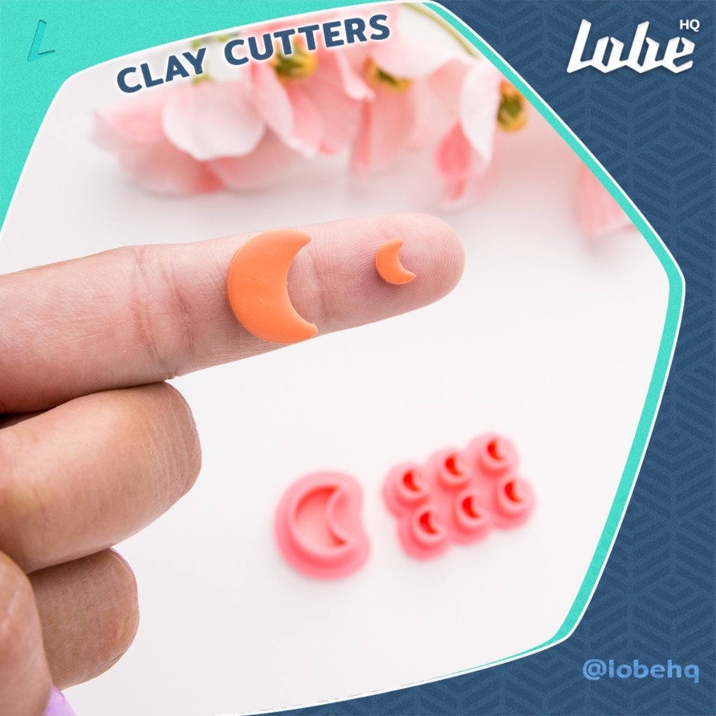พิมพ์กดดินโพลิเมอร์รูปทรงพระจันทร์เสี้ยว A/ Moon shape A Polymer Clay Cutter by lobehq/ Clay Mold Tools