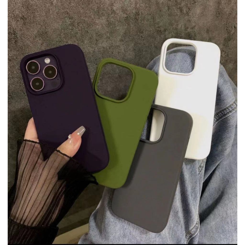 เคสสีพื้น กำมะหยี่โลโก้ สำหรับรุ่น 7plus 11 12pro max 13pro max 14pro max 15pro max 12 13 14 15 xs xr xsmax 7/8/se2