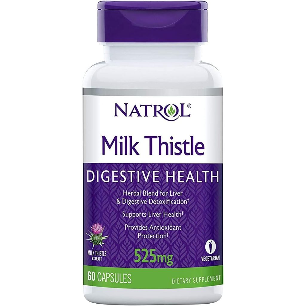 บำรุงตับ ล้างสารพิษตับ ช่วยย่อย ลดท้องอืด Natrol, Milk Thistle, 525 mg, 60 Capsules silymarin มิลค์ ทิสเทิล