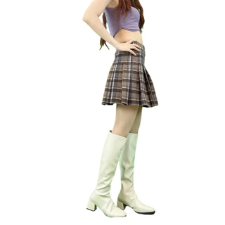 Chole G:Minmin Flat Knee-high Boots รองเท้าบูทหนังยาว ไซส์37-42 รองเท้าบูทเกาหลี(SH0003)