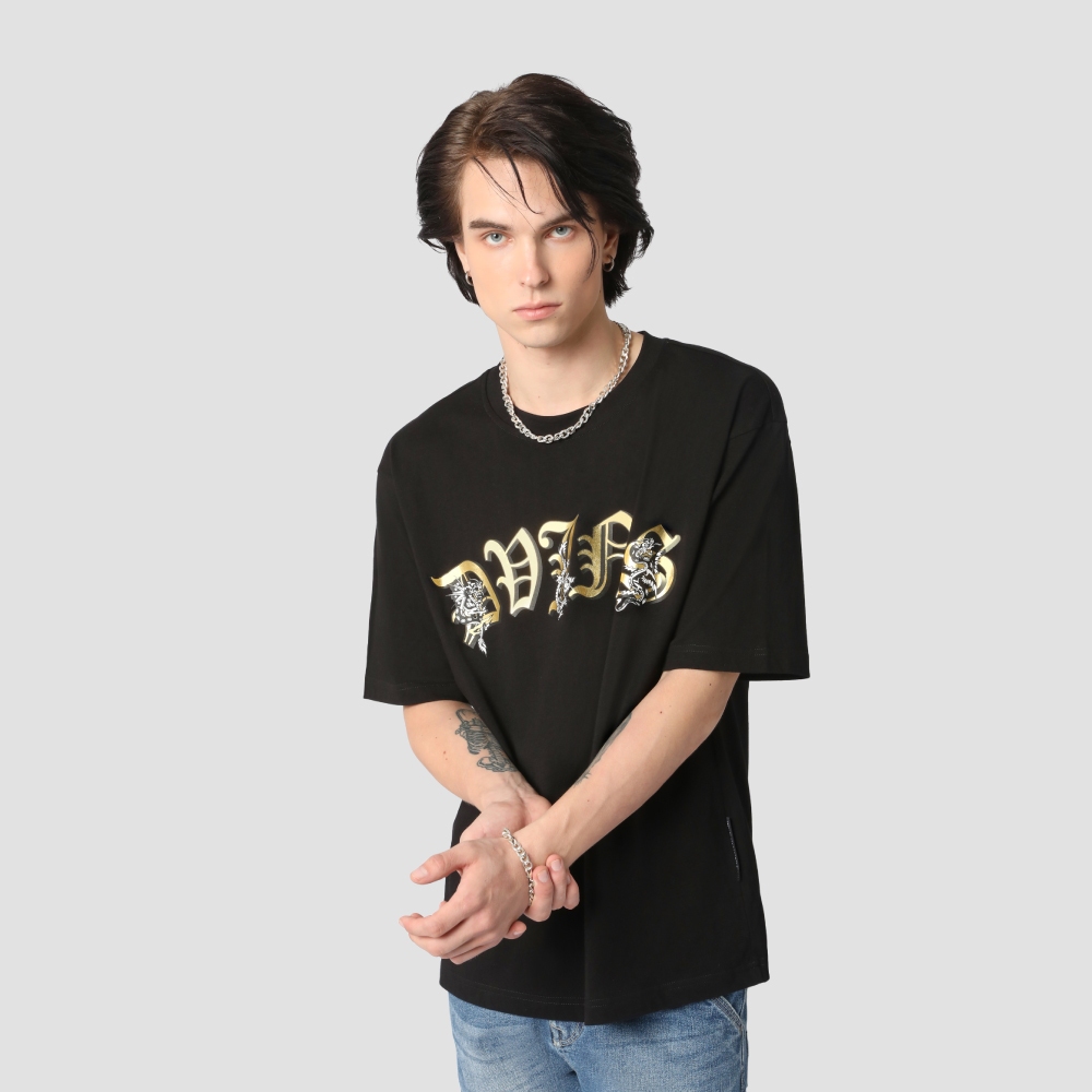 DAVIE JONES เสื้อยืด Logo Oversized Fit T-Shirt LG0074 สีแดง ขาว ดำ