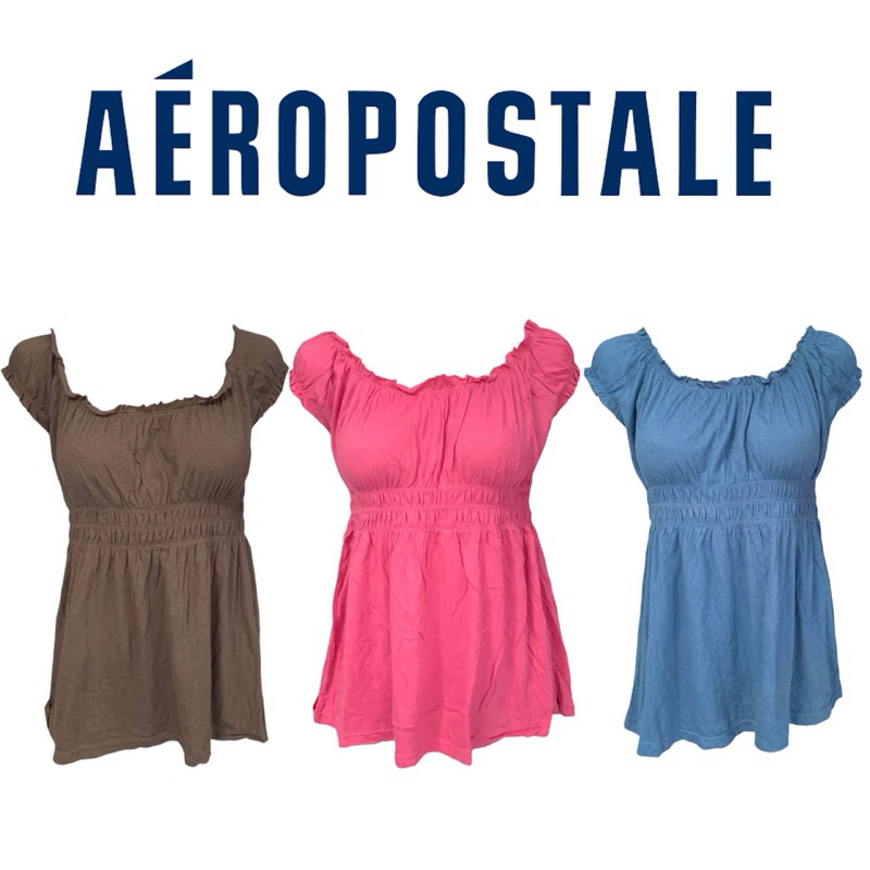 Aéropostale ( XX69 ) เสื้อผู้หญิง สม็อคอก คอกว้าง มี3สี ผ้ายืดได้เยอะมากๆ เซลล้างสต๊อก