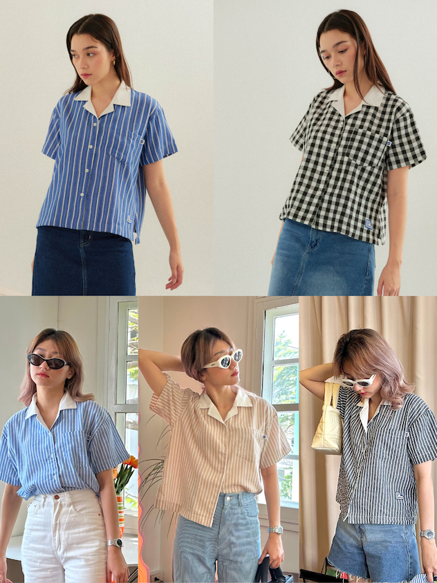 ENDOFMARCH | THOMAS SHIRT 🪩 เสื้อเชิ้ตแขนสั้นลายริ้ว เนื้อผ้าคอตตอนลินิน