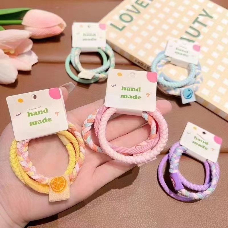 ยางรัดผมเด็ก สีหวาน ยางรัดผมเส้นใหญ่ ยางรัดผมแฟชั่น Sweet hair bands น่ารัก มีหลายสี ยางมัดผม ประดับผม