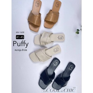 รองเท้าแตะ ไซส์ใหญ่ 41-45 แบบพัฟฟี่ ไขว้ - SHER