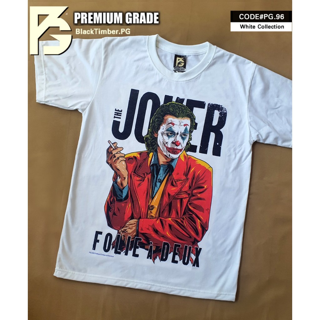 PG 96 Joker White เสื้อยืด พิมพ์ลาย ผ้าคอตตอน บาง นุ่ม ใส่สบาย Size S M L XL XXL สีขาว PASTOY