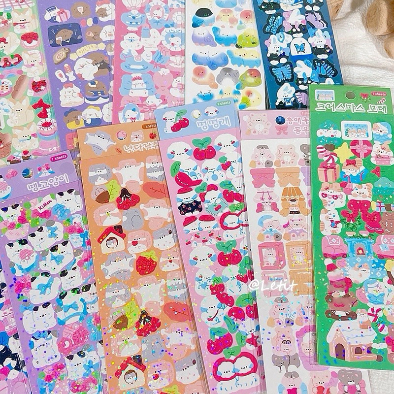 พร้อมส่ง สติกเกอร์1ชิ้นน่ารัก สมุดบัญชีมือ สติ๊กเกอร์ตกแต่ง