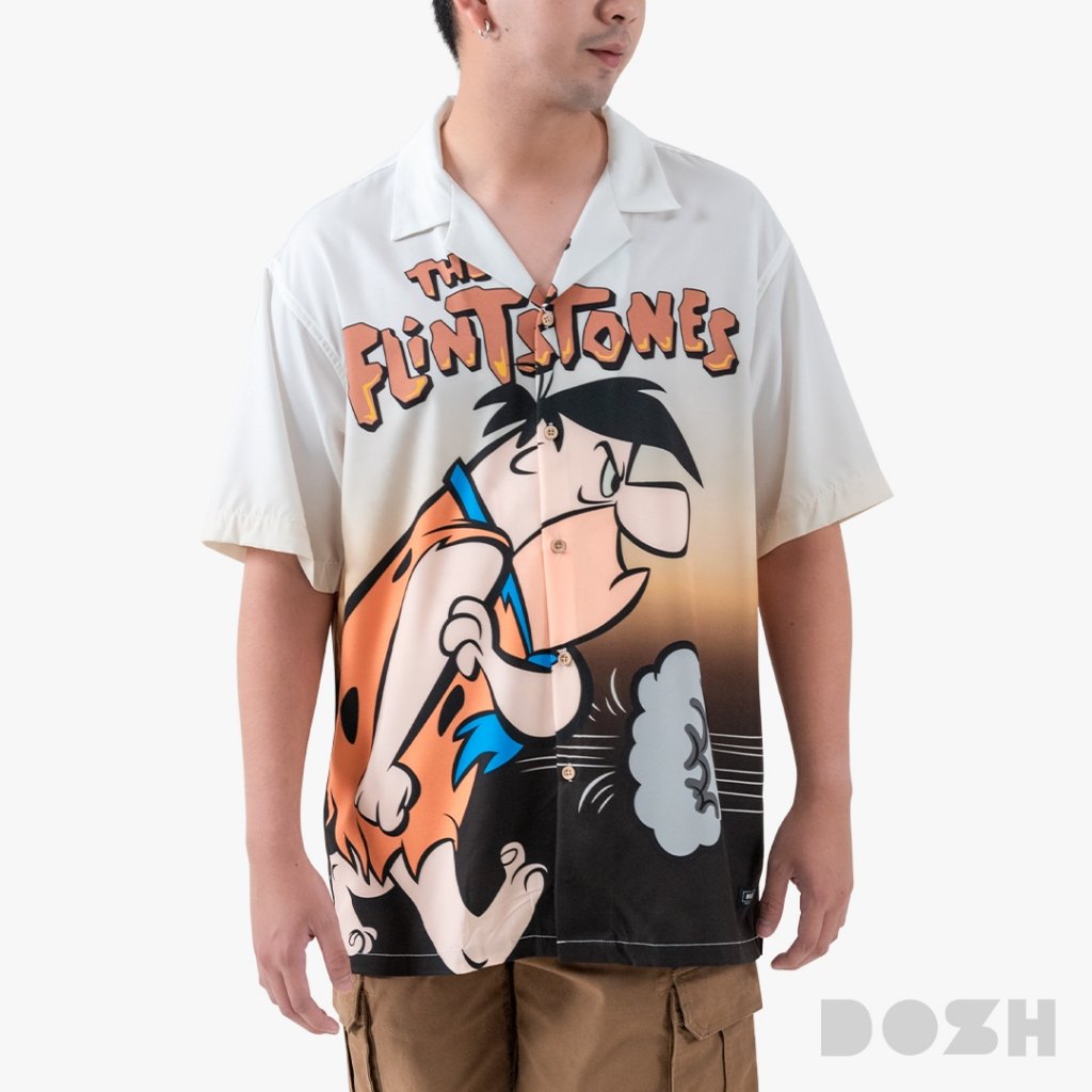 DOSH MEN'S HAWAII THE FLINTSTONES เสื้อเชิ้ตฮาวาย DFTMS5000-OW