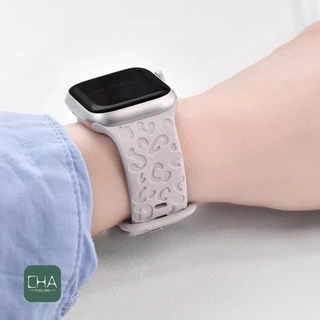 สายซิลิโคนยาง ปั้มลายเสือ สมาทวอช ใช้ได้กับ Smart Watch 11 10 9 8 7 6 5 4 3 2 1 Se Ultra ขนาด 38/40/41/42/44/45/46/49