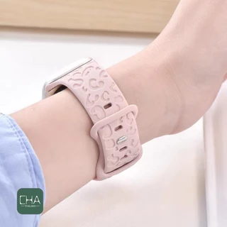สายซิลิโคนยาง ปั้มลายเสือ สมาทวอช ใช้ได้กับ Smart Watch 11 10 9 8 7 6 5 4 3 2 1 Se Ultra ขนาด 38/40/41/42/44/45/46/49
