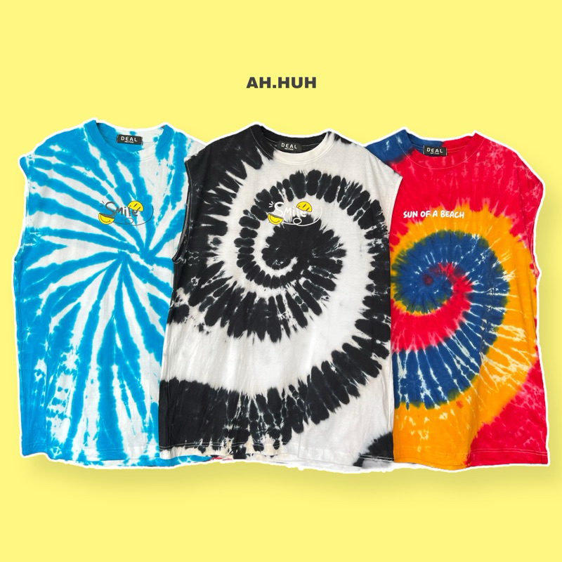 เสื้อแขนกุด oversize มัดย้อม